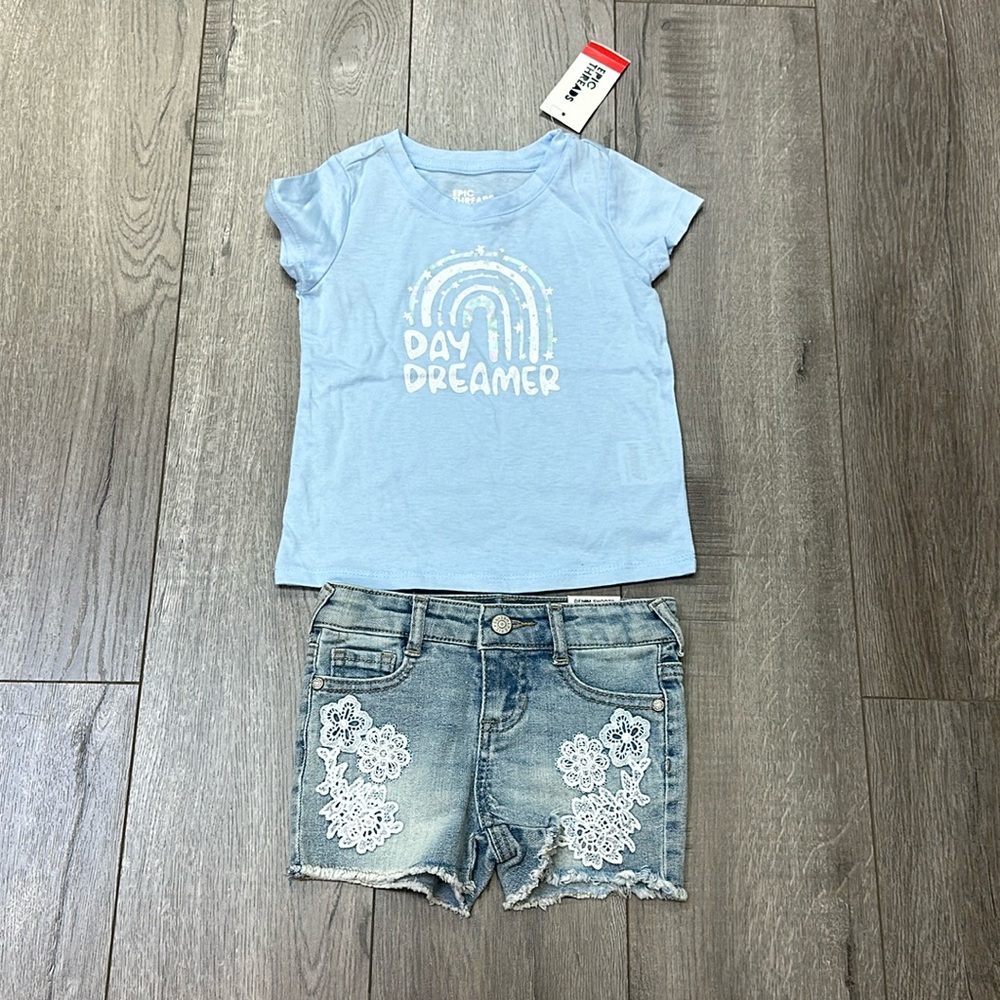 Epic Threads size 3t short sleeve T-shirt and Epic Threads Denim shorts size 3T